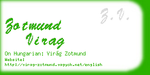 zotmund virag business card